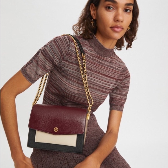 NWT Tory Burch Robinson Color-Block Double-Strap Convertible Shoulder Bag - Picture 1 of 14